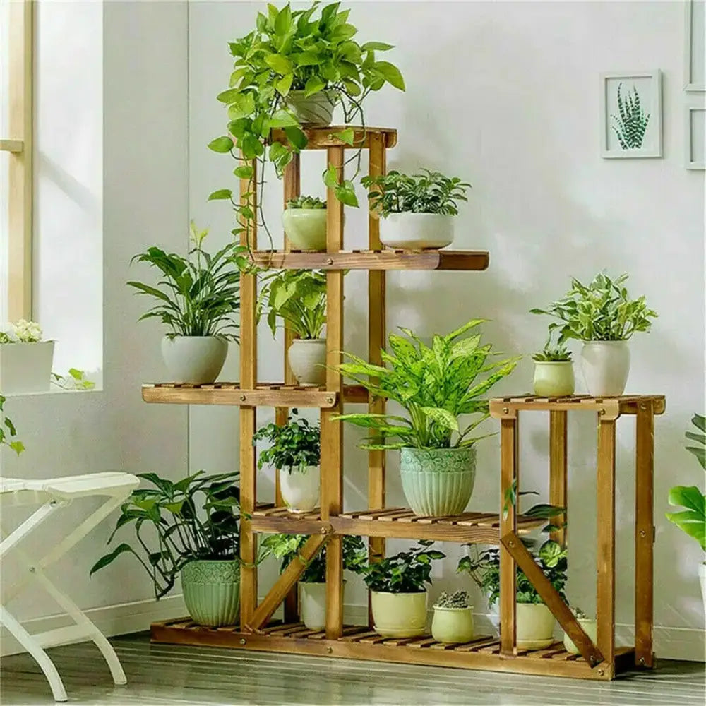 Wood Plant Stand 6-Tier Shelf