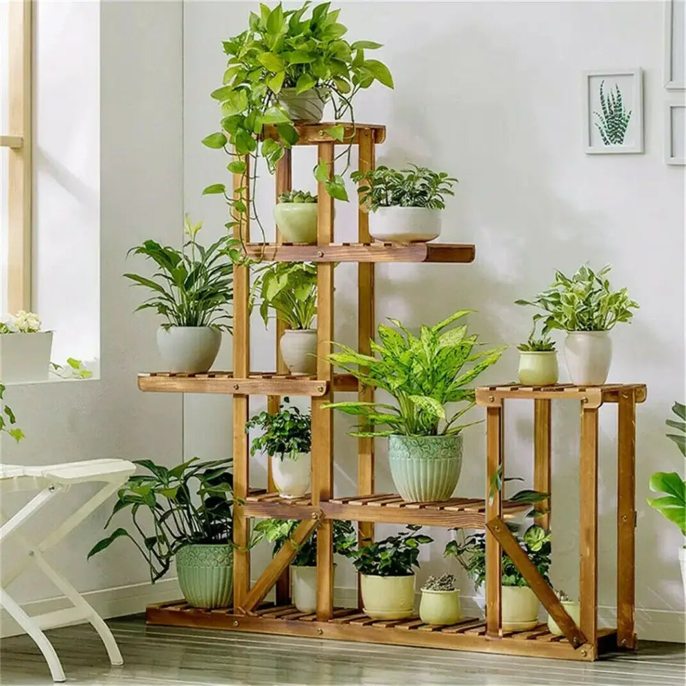 Wood Plant Stand 6-Tier Shelf
