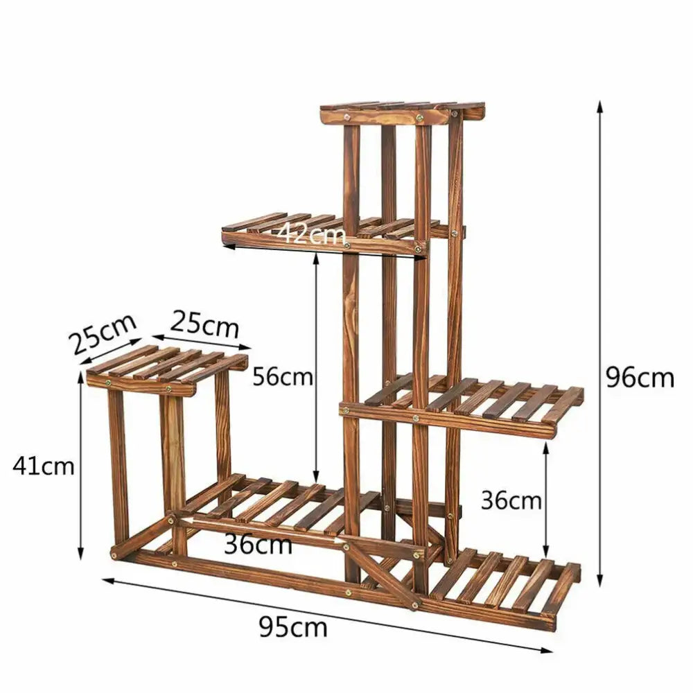 Wood Plant Stand 6-Tier Shelf