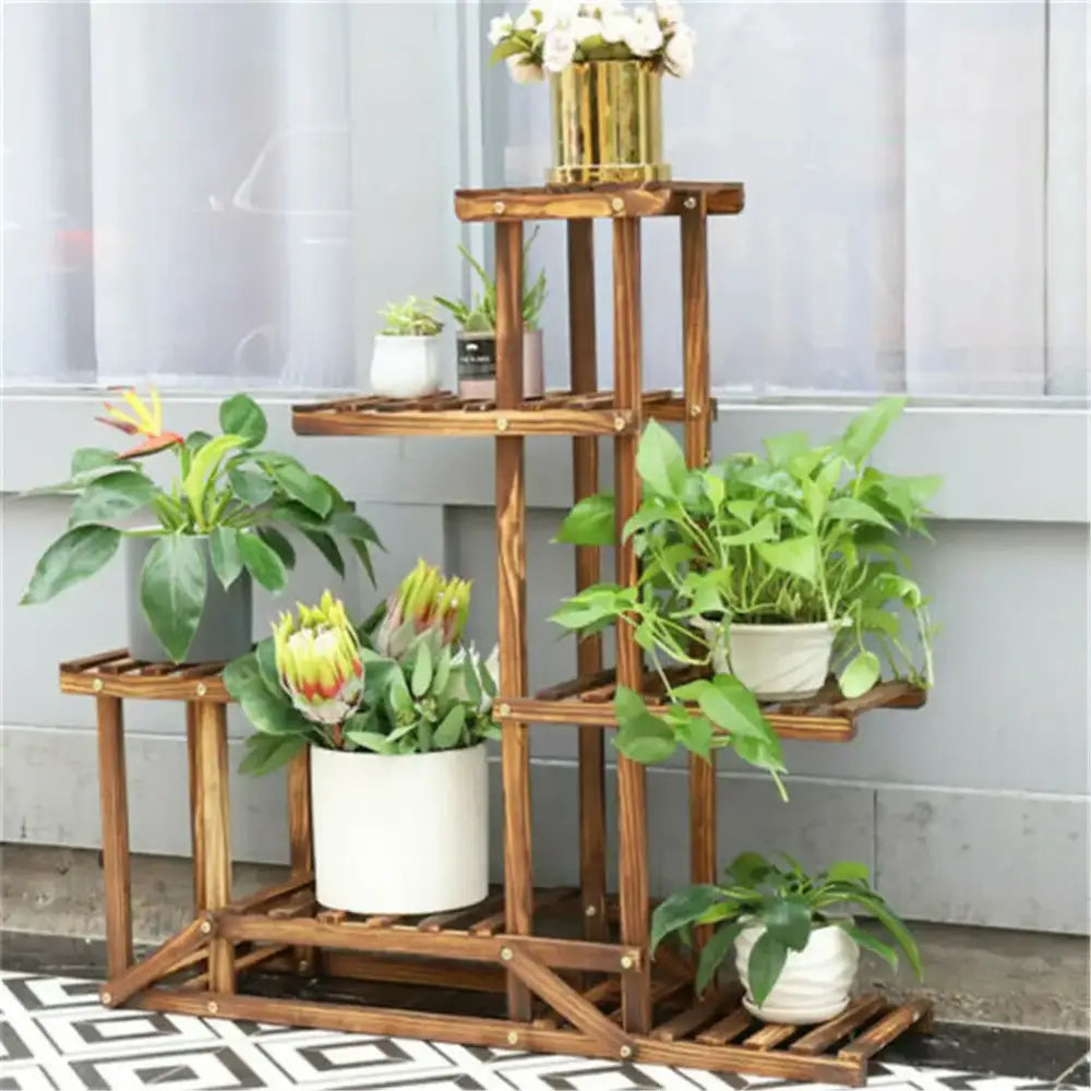 Wood Plant Stand 6-Tier Shelf