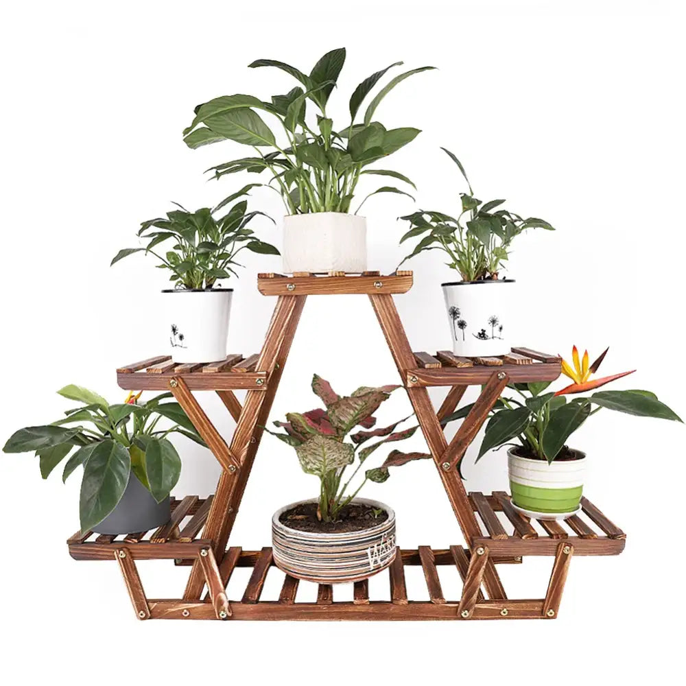 Wooden 6-Tier Plant Stand Indoor Outdoor