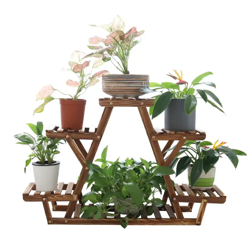 Wooden 6-Tier Plant Stand Indoor Outdoor