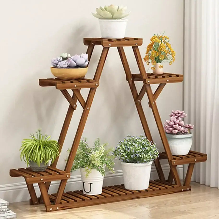 Wooden 6-Tier Plant Stand Indoor Outdoor