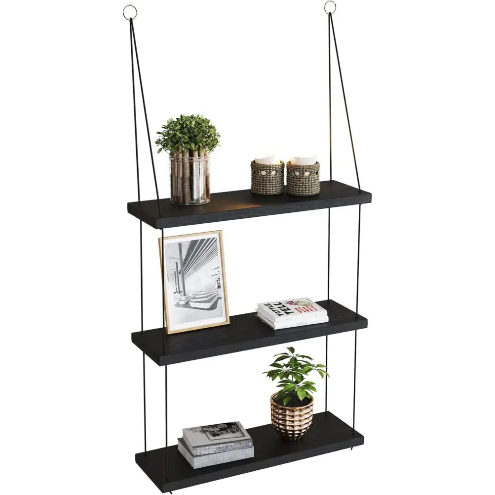 Wooden Floating Shelf 3-Tier Boho Decor