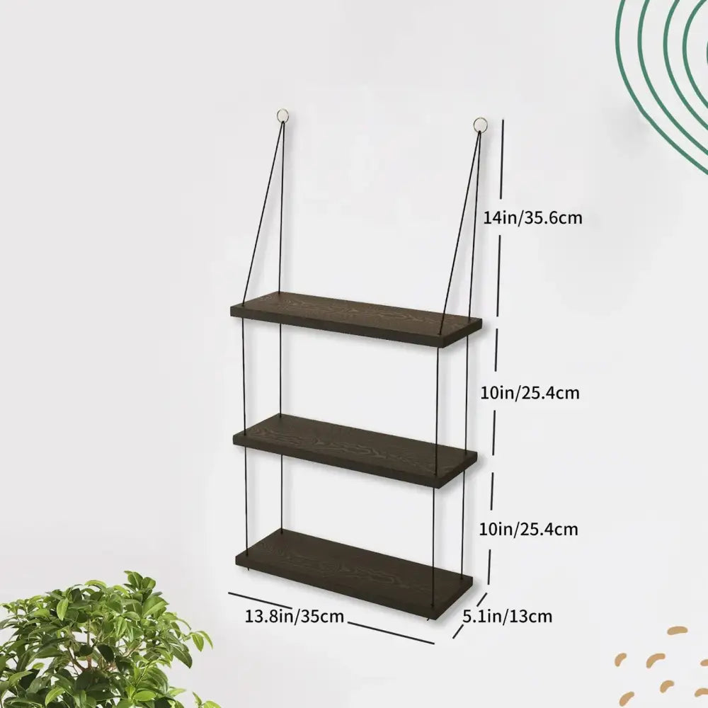 Wooden Floating Shelf 3-Tier Boho Decor