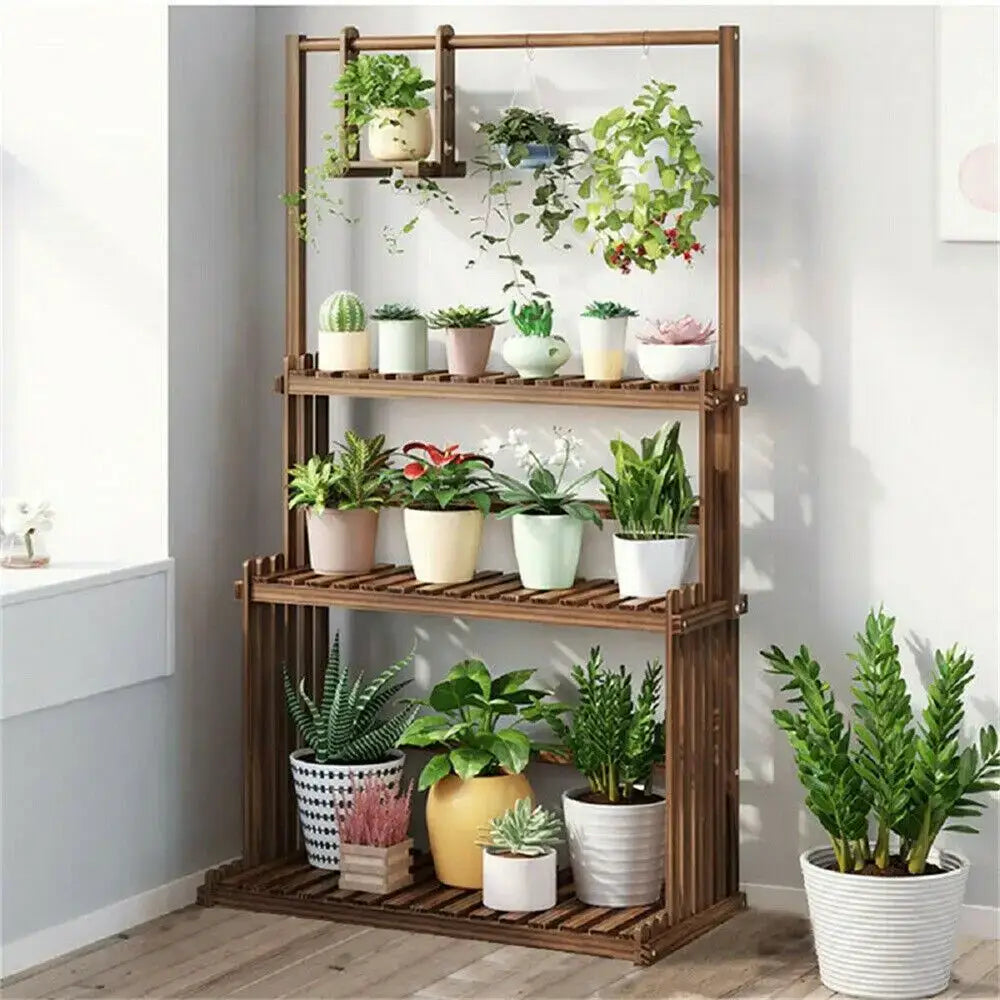 Wooden Hanging Plant Stand 3-Tier