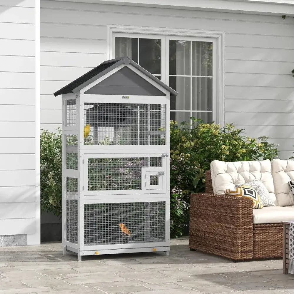 Wooden Outdoor Bird Aviary 67 Inch