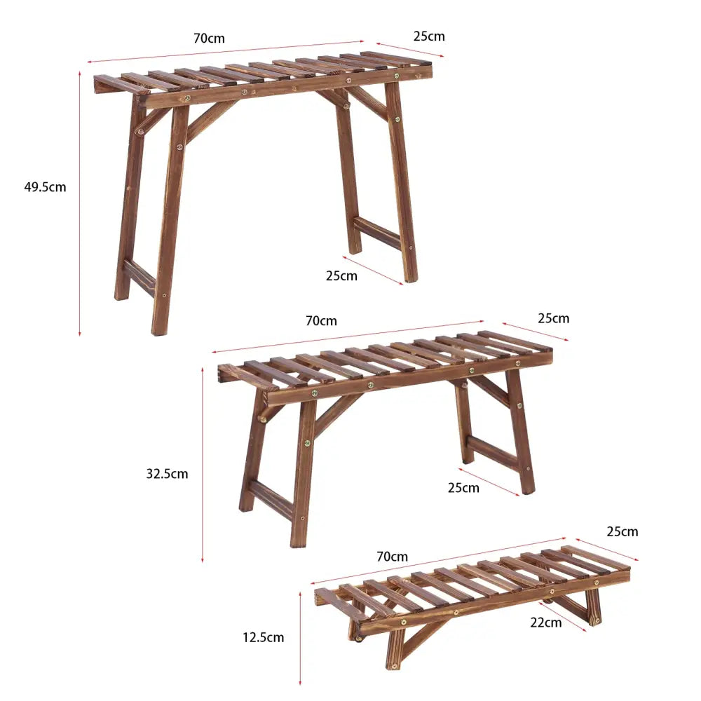 Wooden Plant Stand 3 Tier Shelf