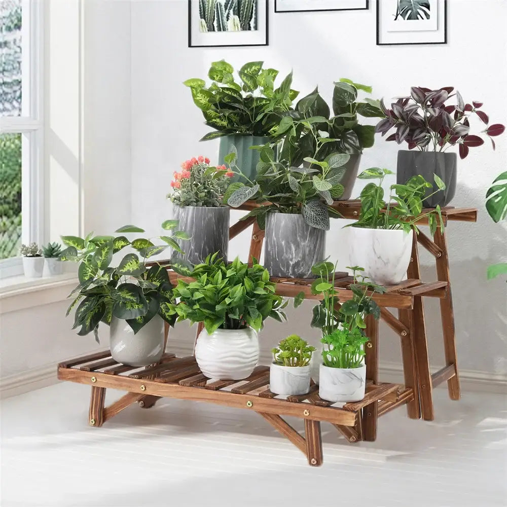 Wooden Plant Stand 3 Tier Shelf