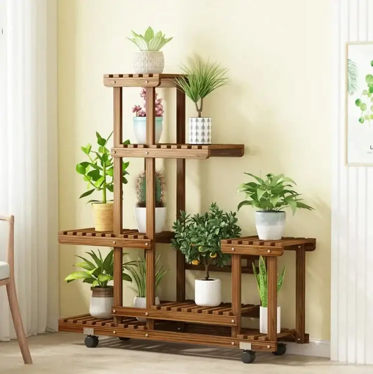 Wooden Plant Stand 6-Tier Indoor Outdoor