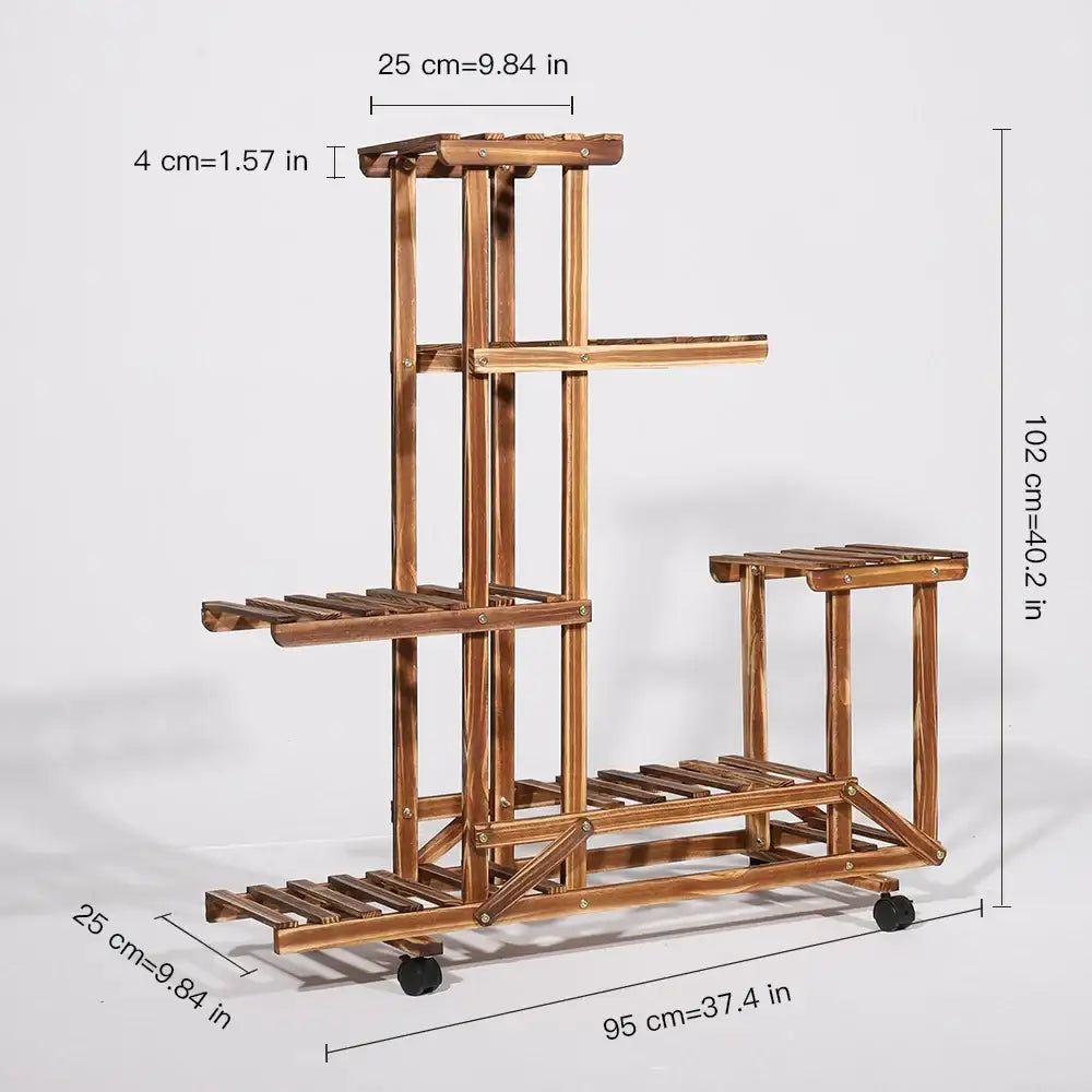 Wooden Plant Stand 6-Tier Indoor Outdoor