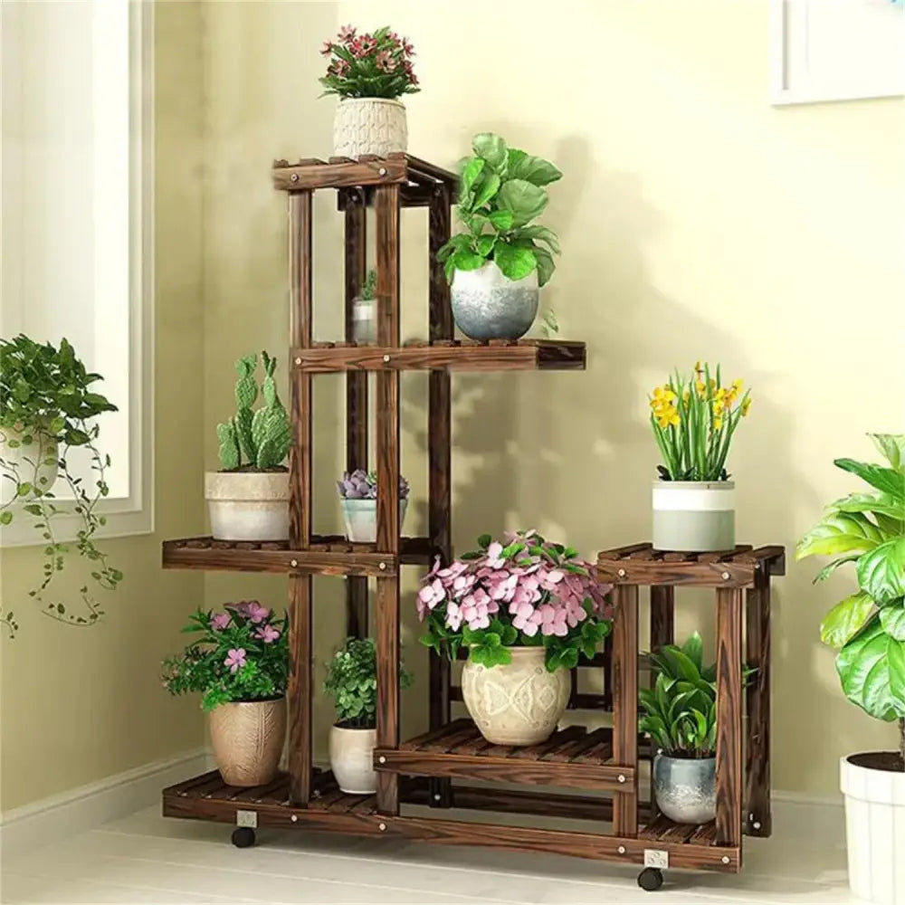 Wooden Plant Stand 6-Tier Indoor Outdoor