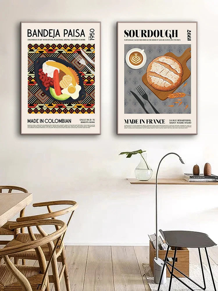 DecorBites™ "World Cuisine Canvas Print for Home Decor"