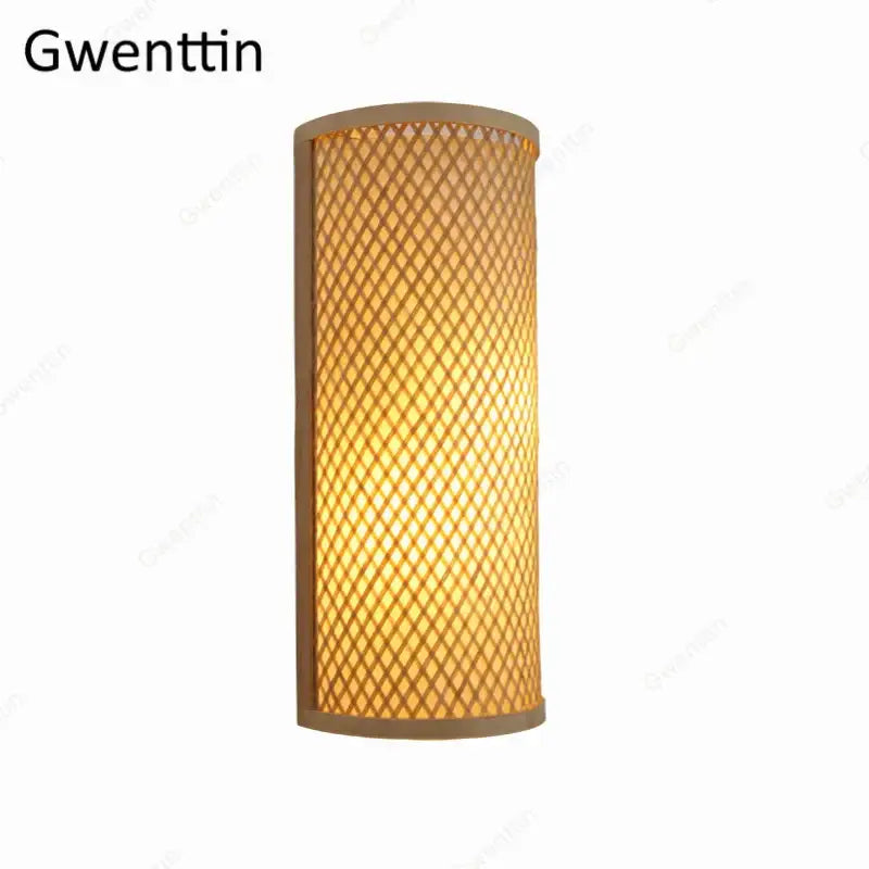 Woven bamboo wall lights sconces for bedroom warm gold glow