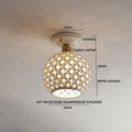 Woven ceramic led ceiling lamp – bedroom brass lattice dome