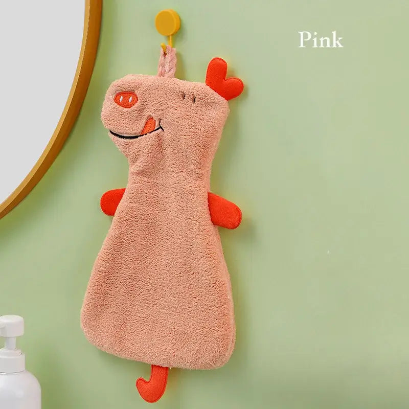 Yellow and gray cartoon animal hand towel kitchen dishcloth