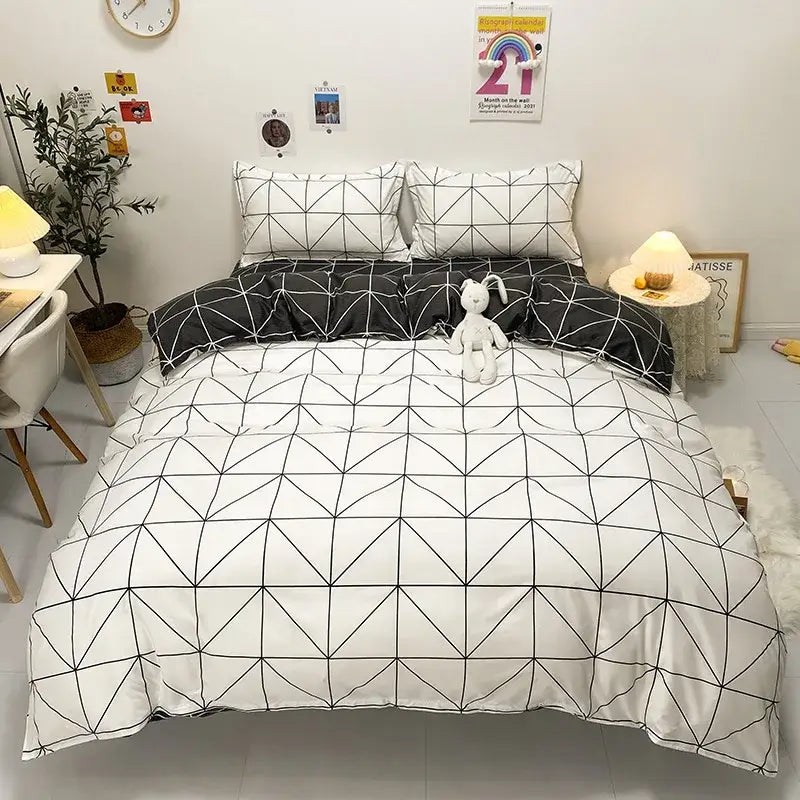 Yellow and light blue carrot cartoon printed bedding set bedroom