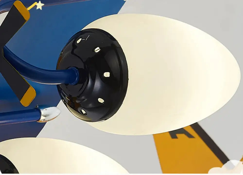 Yellow & blue airplane bluetooth speaker lamp kids room chandelier