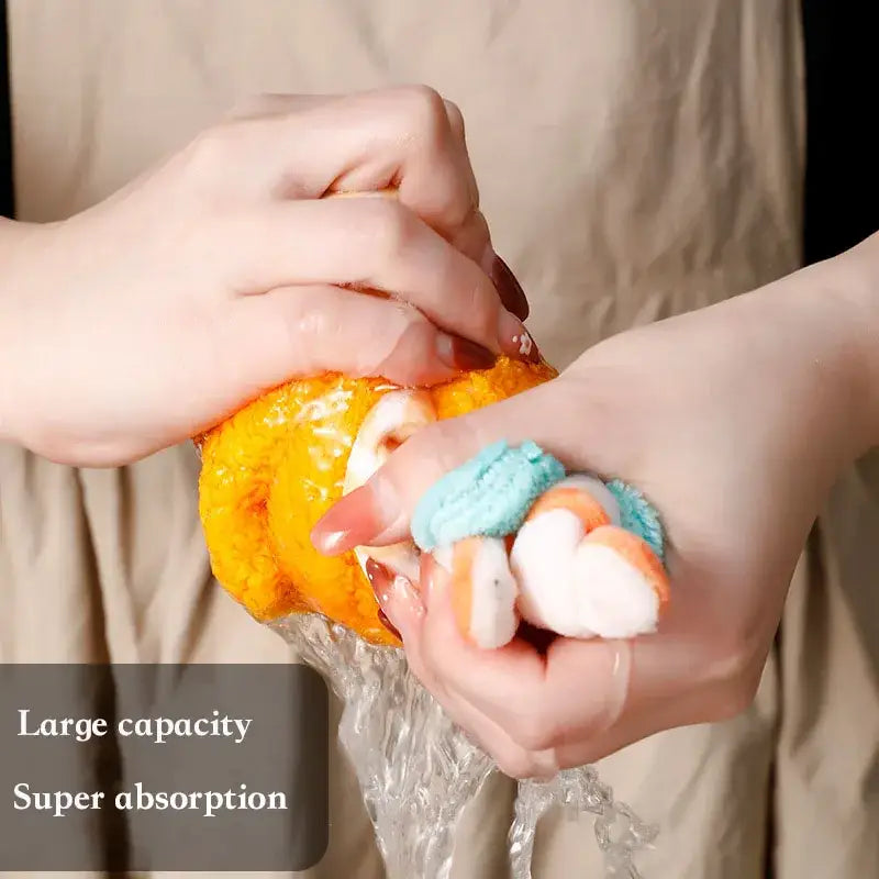 Yellow giraffe cartoon animals hand towel for bathroom and kitchen