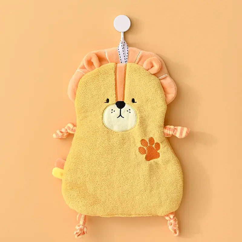 Yellow giraffe cartoon animals hand towel for bathroom and kitchen
