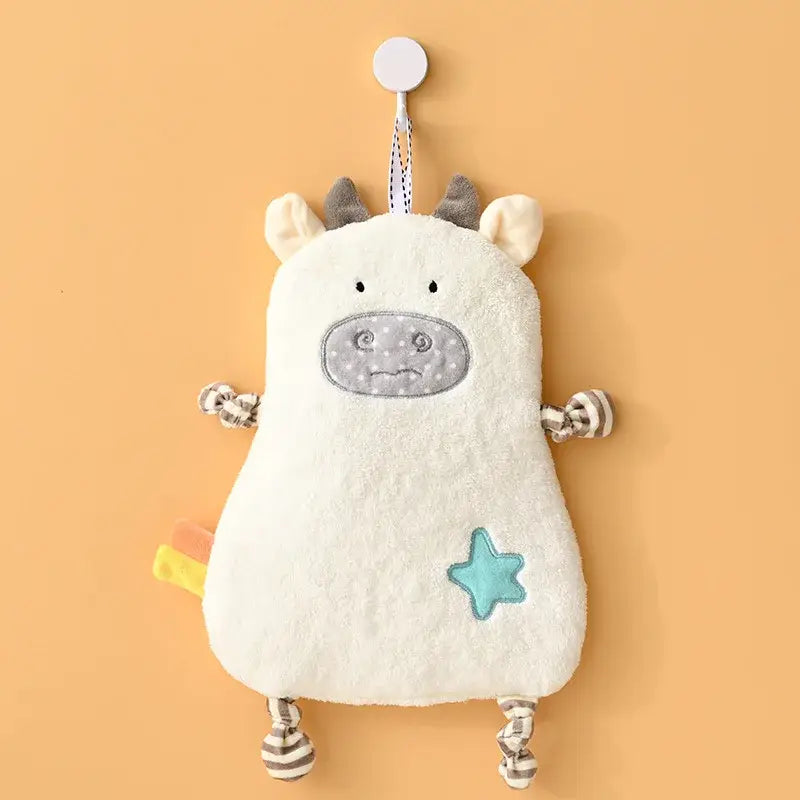 Yellow giraffe cartoon animals hand towel for bathroom and kitchen