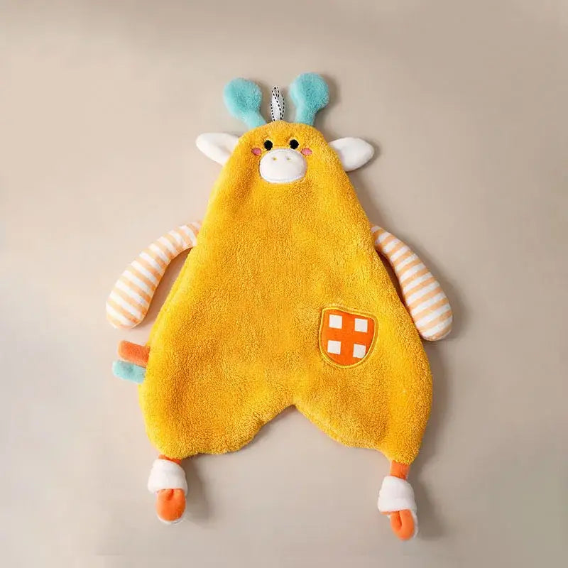 Yellow giraffe cartoon animals hand towel for bathroom and kitchen