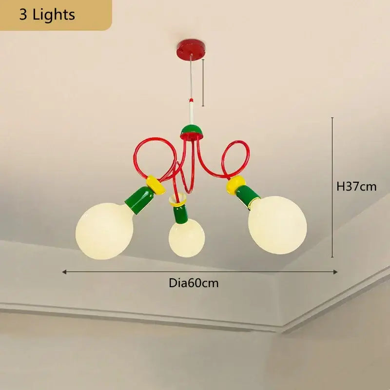 Yellow red & green colorful led floor lamp bedroom art light
