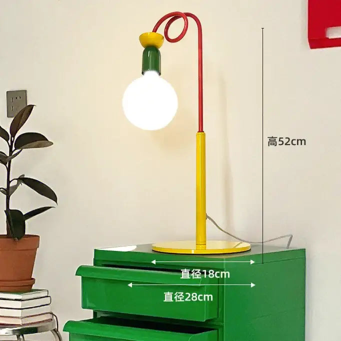 Yellow red & green colorful led floor lamp bedroom art light