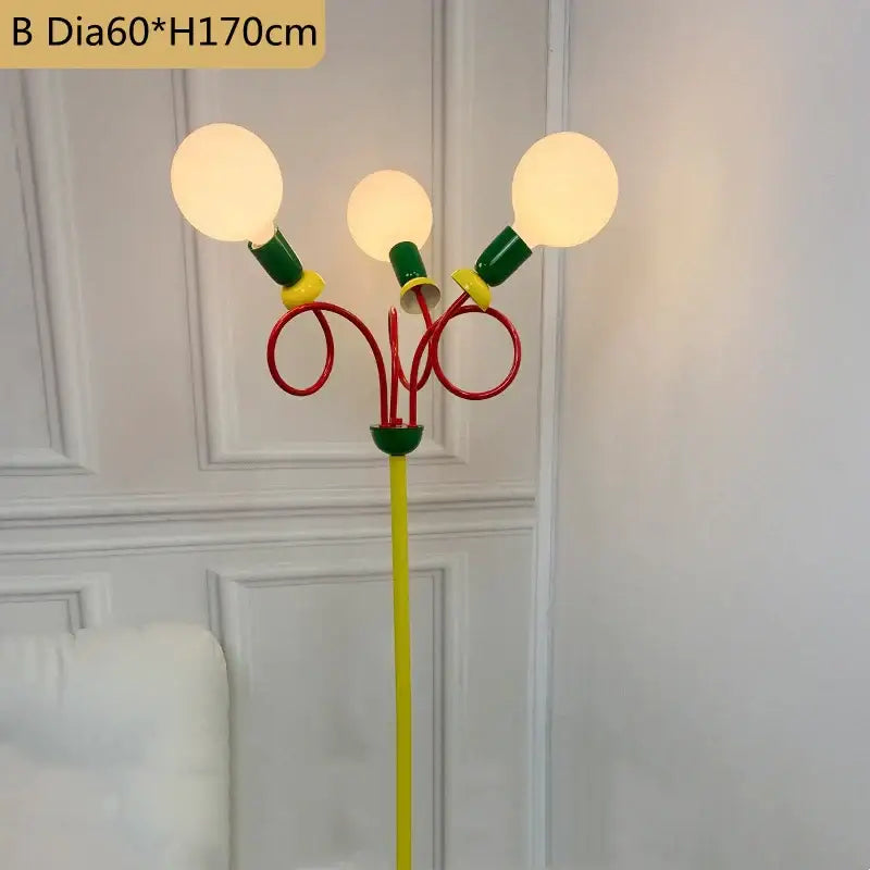 Yellow red & green colorful led floor lamp bedroom art light