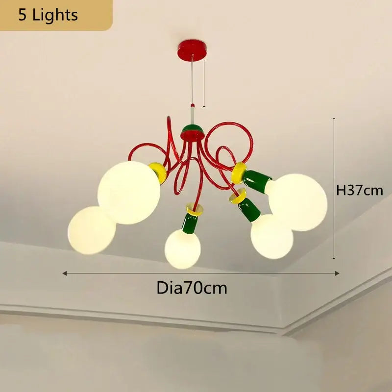 Yellow red & green colorful led floor lamp bedroom art light