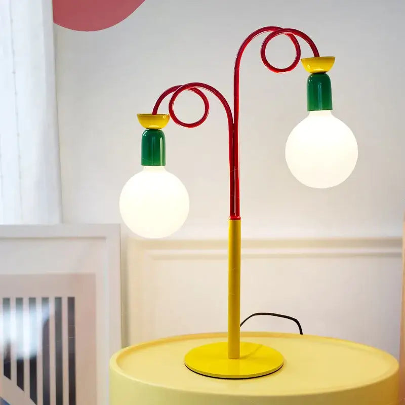 Yellow red & green colorful led floor lamp bedroom art light