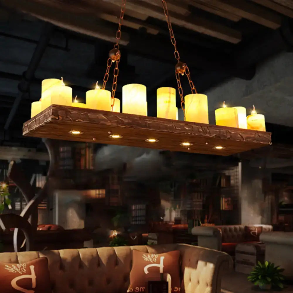 Yellow Restaurant Pendant Lighting Wood