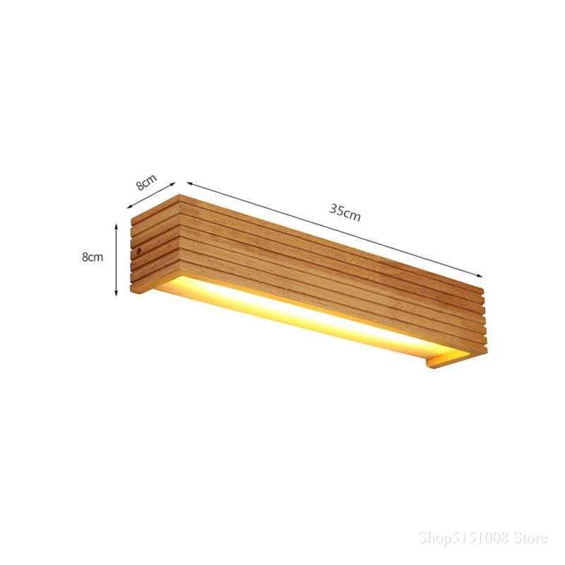 Modern Japan Style Led Oak wooden Wall Lamps