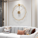 Iron Art Large Clock Simple European Mute Wall Clocks