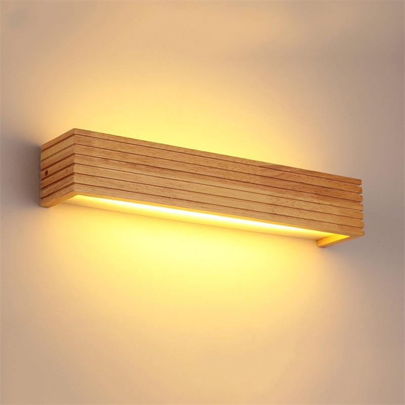 Modern Japan Style Led Oak wooden Wall Lamps