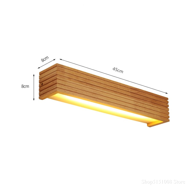 Modern Japan Style Led Oak wooden Wall Lamps
