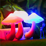 Led Night Light Mushroom Wall Socket Lamp