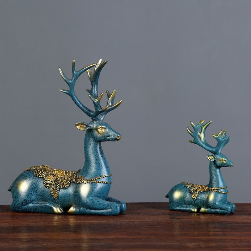Nordic Home Decoration Deer Head Resin Statue Figurine