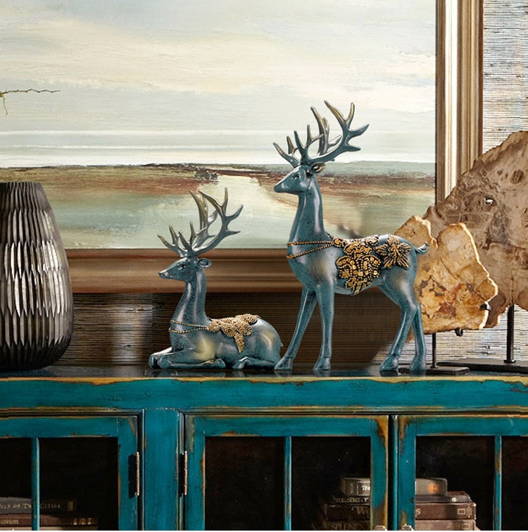 Nordic Home Decoration Deer Head Resin Statue Figurine