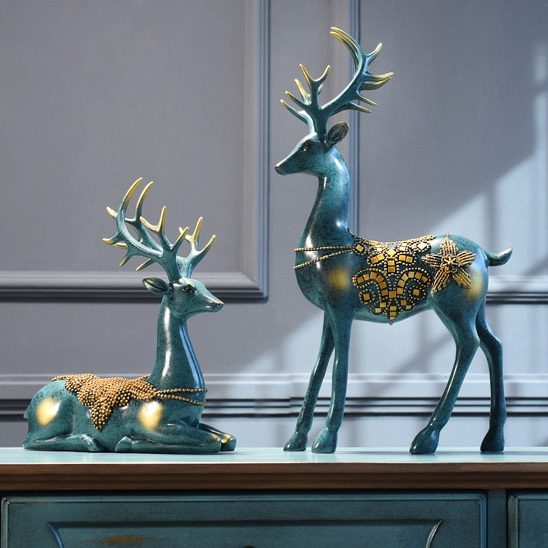 Nordic Home Decoration Deer Head Resin Statue Figurine
