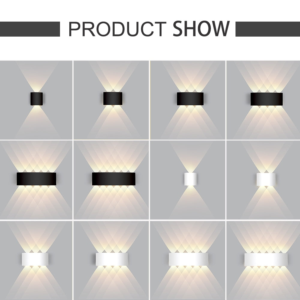 IP65 LED Wall Lamp Outdoor Waterproof Garden Lighting Aluminum