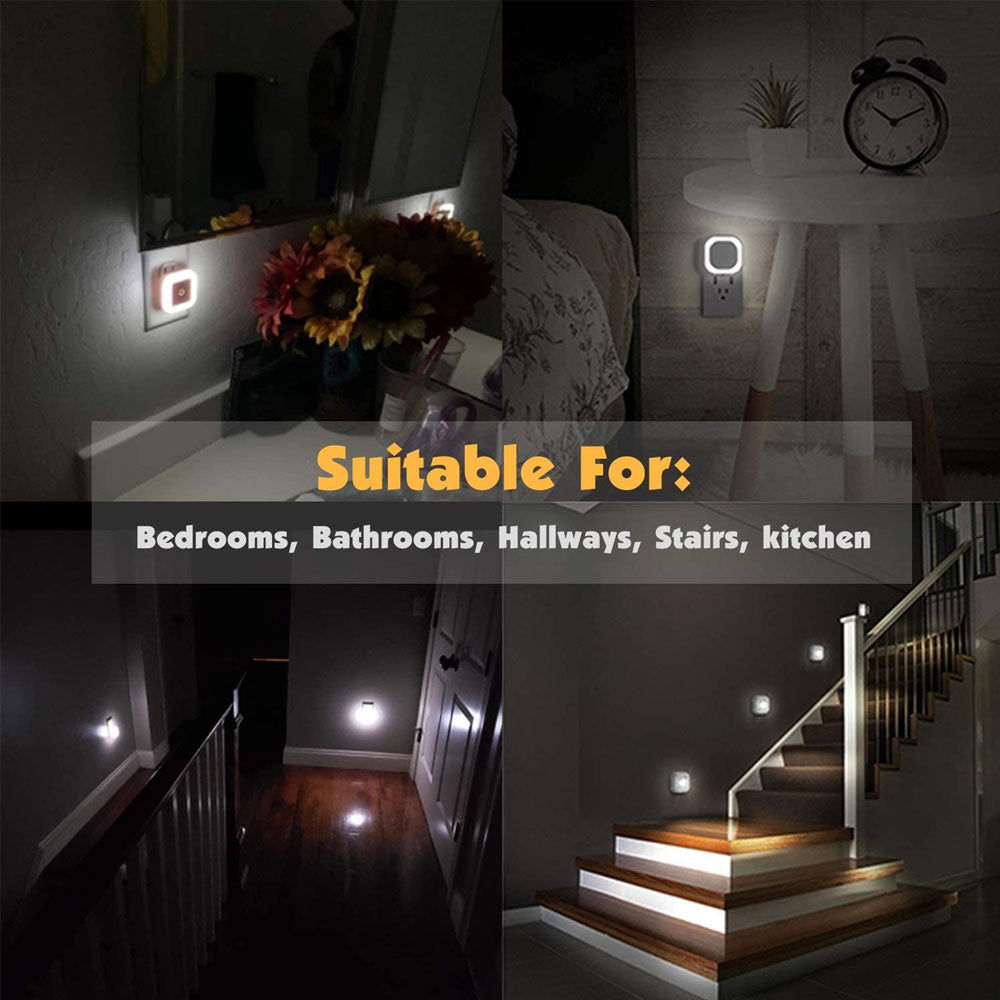 Mini LED Night Light EU/US Plug in Dusk to Dawn Sensor Wall Nights