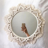 Boho Macrame Round Mirror Decorative Mirrors