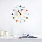 Quiet Round Ball Wood Wall Clock Home Decor