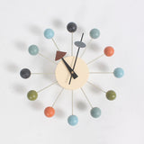 Quiet Round Ball Wood Wall Clock Home Decor