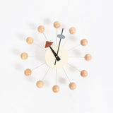 Quiet Round Ball Wood Wall Clock Home Decor