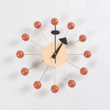 Quiet Round Ball Wood Wall Clock Home Decor