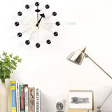Quiet Round Ball Wood Wall Clock Home Decor