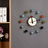 Quiet Round Ball Wood Wall Clock Home Decor