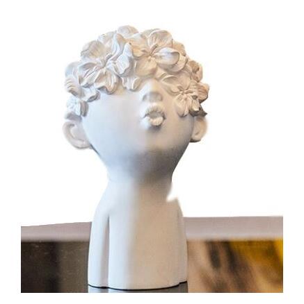 Nordic Minimalist Resin Figurines Cute Butterfly Boy Sculpture